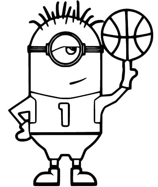 Minion Basketbol Oynuyor Boyama Sayfası