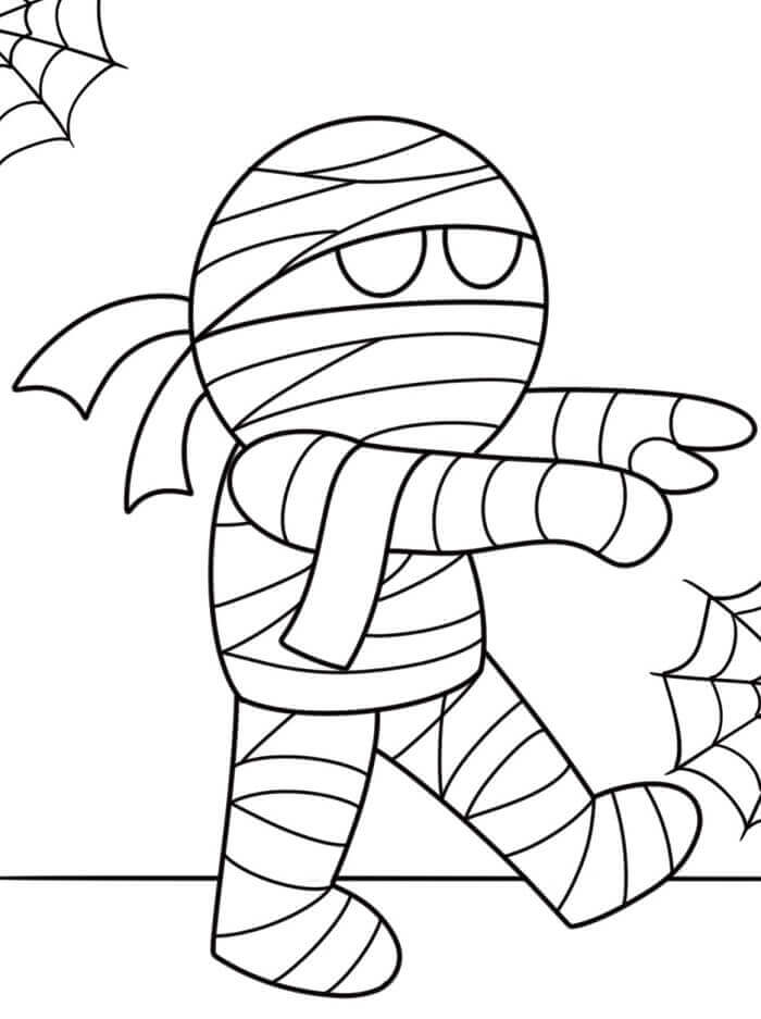 Mumya Ücretsiz Çocuklar İçin Boyama Sayfası