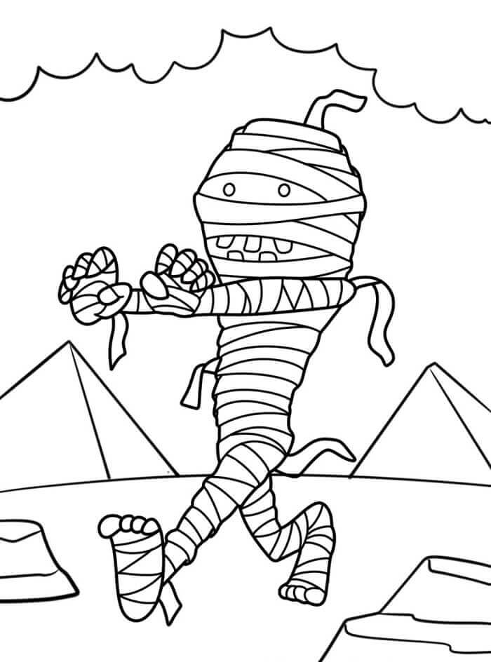 Mumya Yazdırılabilir Boyama Sayfası