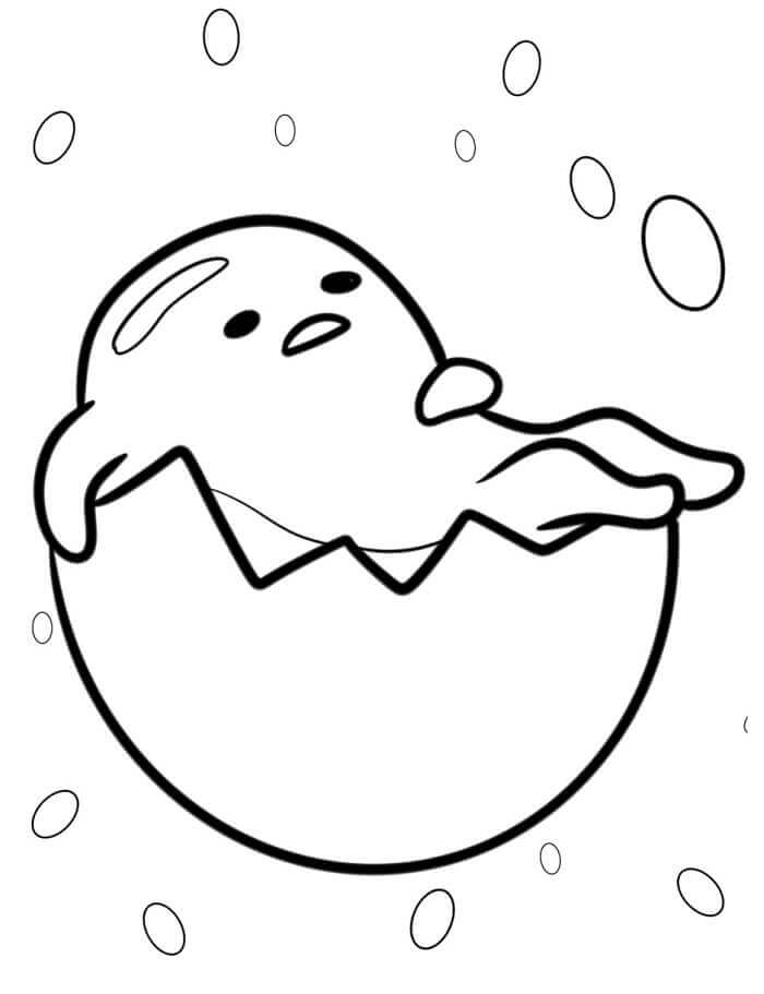 Mutlu Gudetama Boyama Sayfası