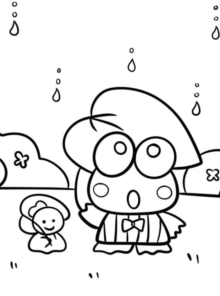 Mutlu Keroppi Boyama Sayfası