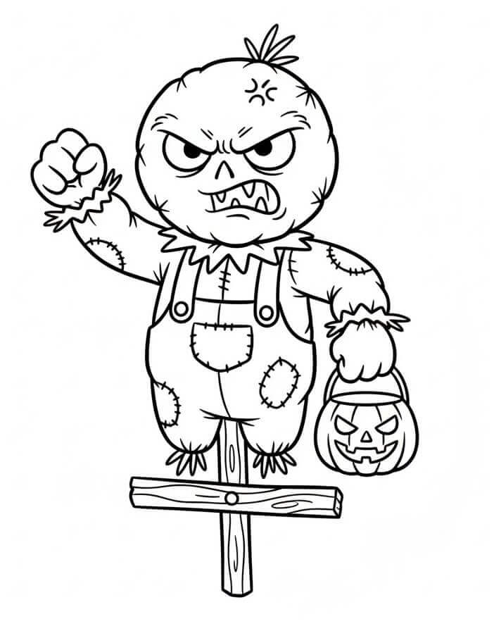 Öfkeli Korkuluk Boyama Sayfası