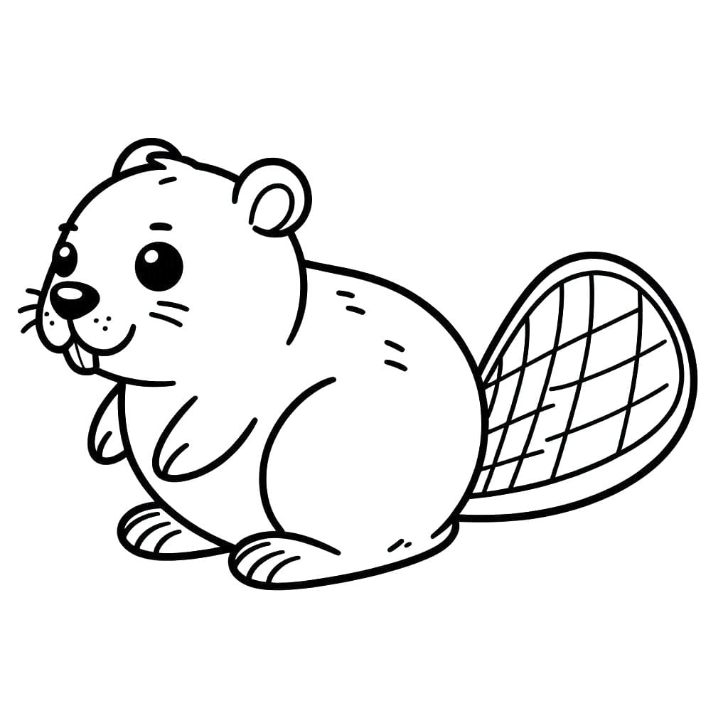 Oldukça Sevimli Kunduz Boyama Sayfası