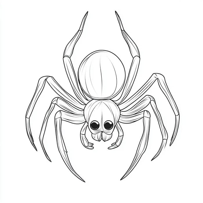 Örümcek Halloween'de Boyama Sayfası