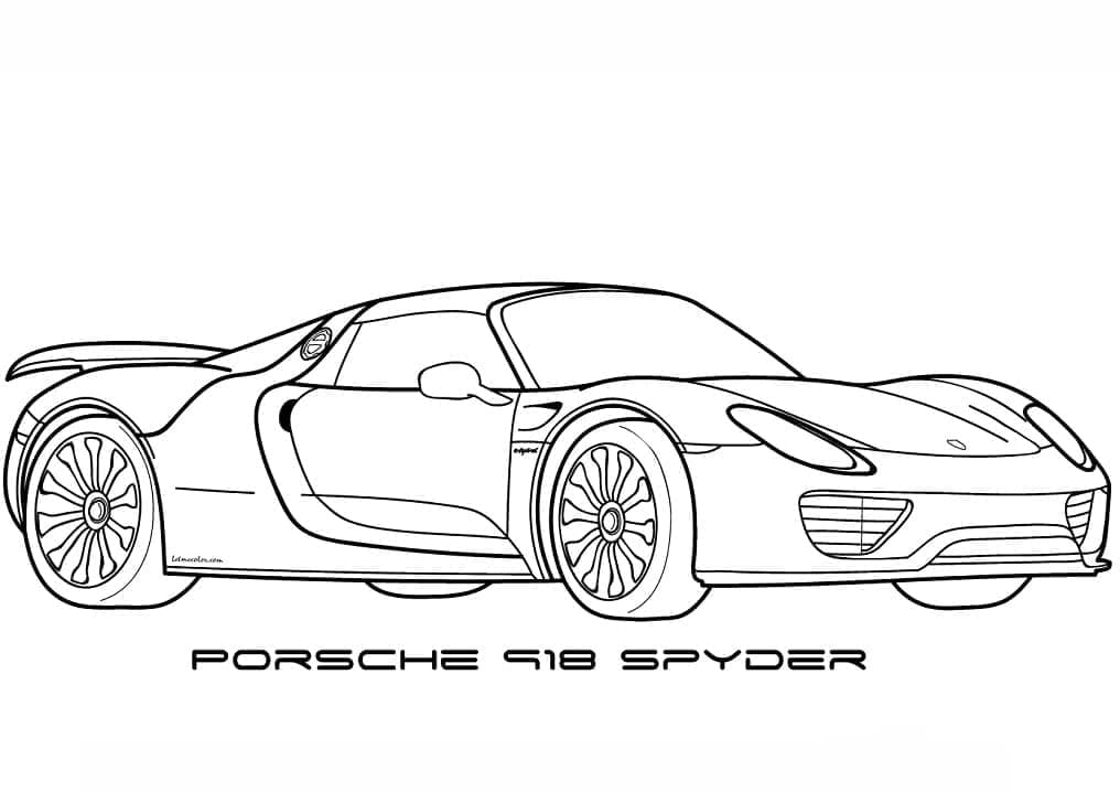 Porsche 4 Yaş Çocuklar İçin Boyama Sayfası