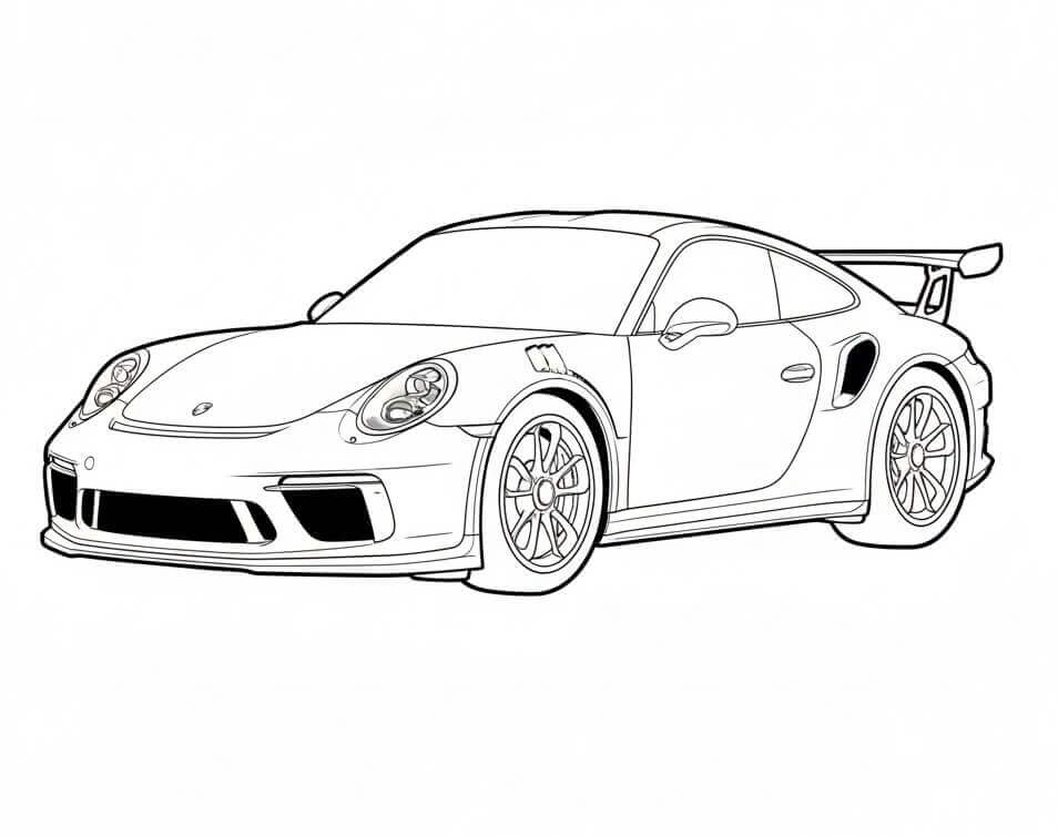 Porsche Çocuklar İçin Boyama Sayfası