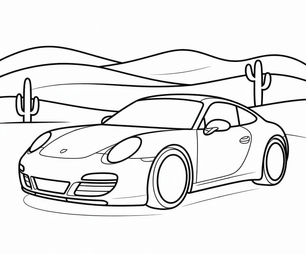 Porsche Ücretsiz Yazdırılabilir Boyama Sayfası