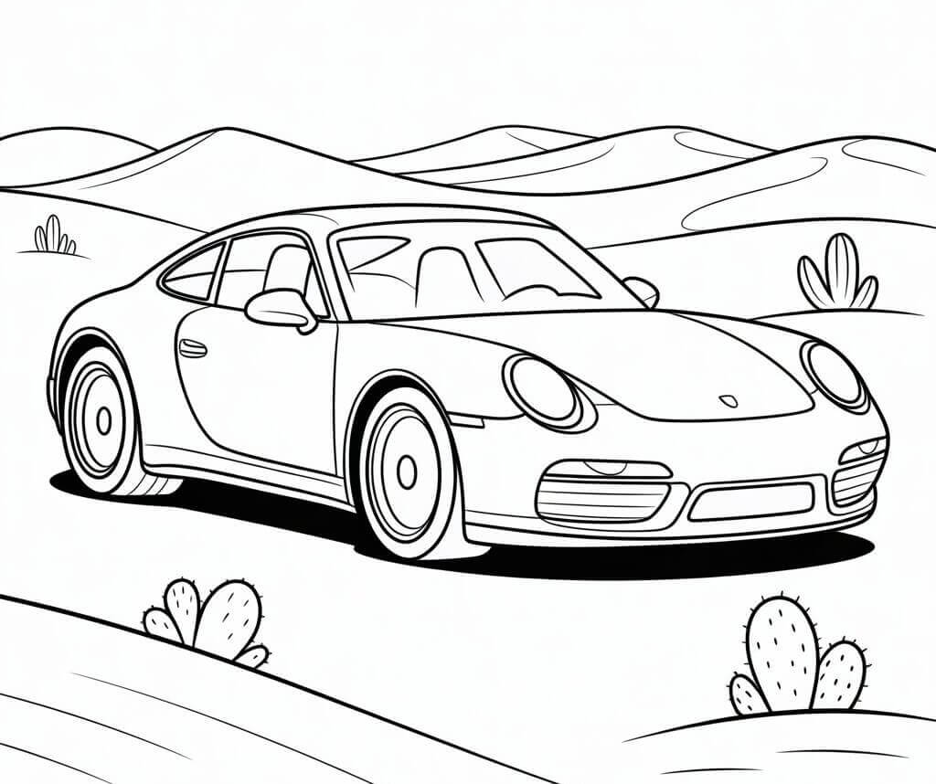 Porsche Yazdır Boyama Sayfası