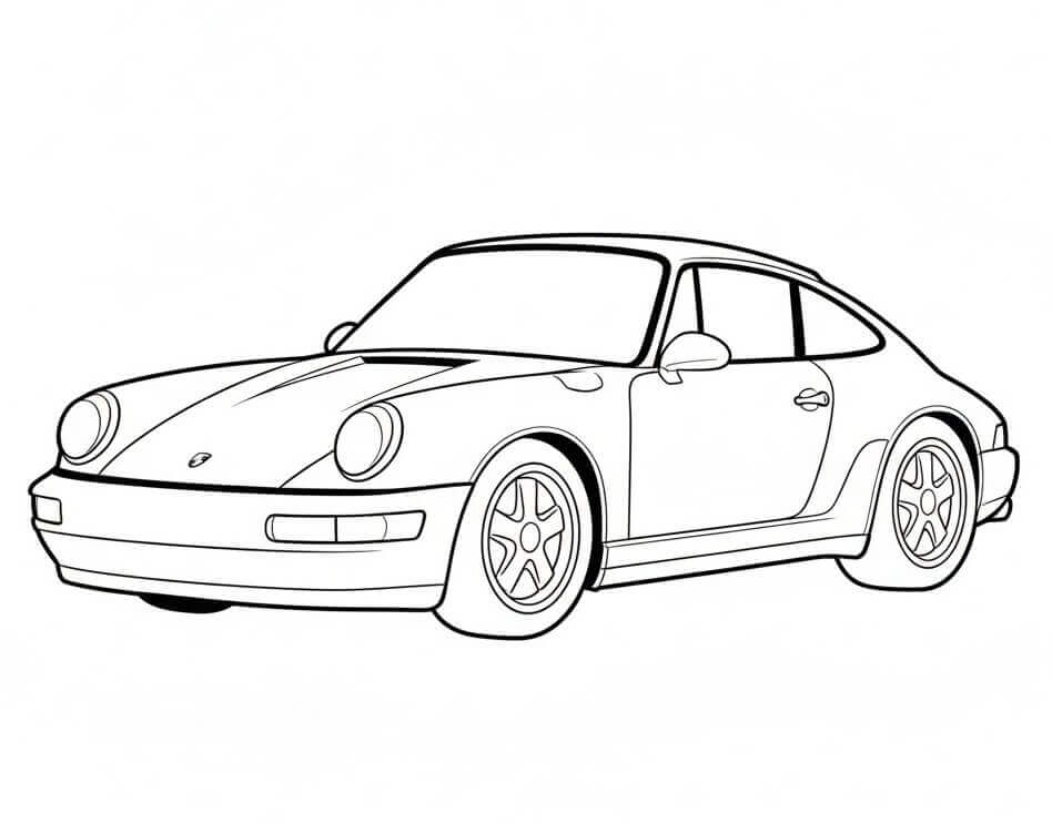 Porsche Yazdırılabilir Boyama Sayfası