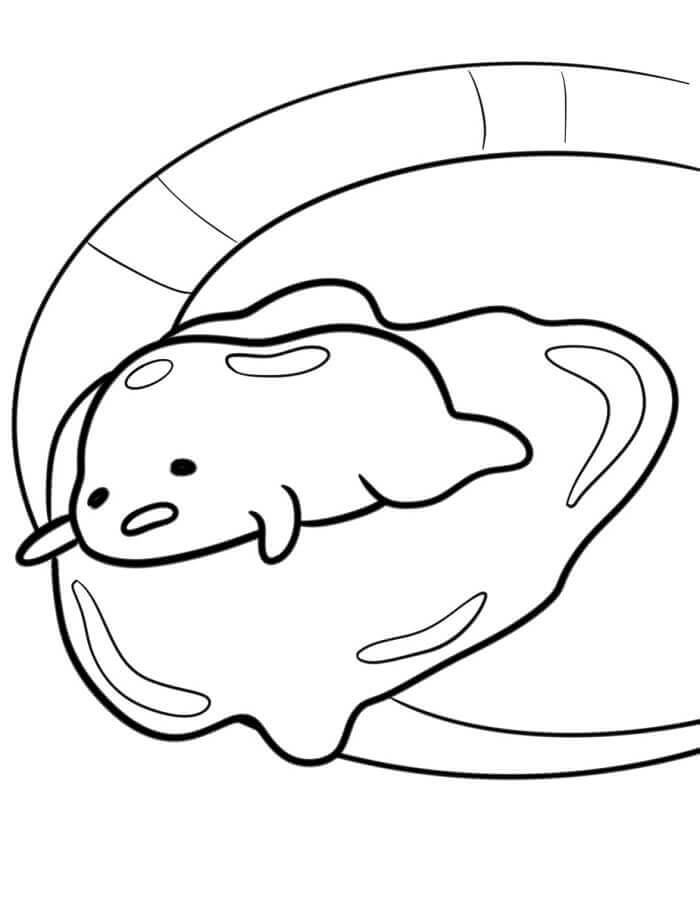 Sevimli Gudetama Boyama Sayfası