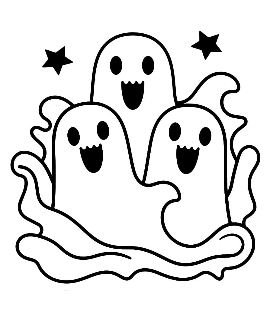 Sevimli Hayaletler Boyama Sayfası