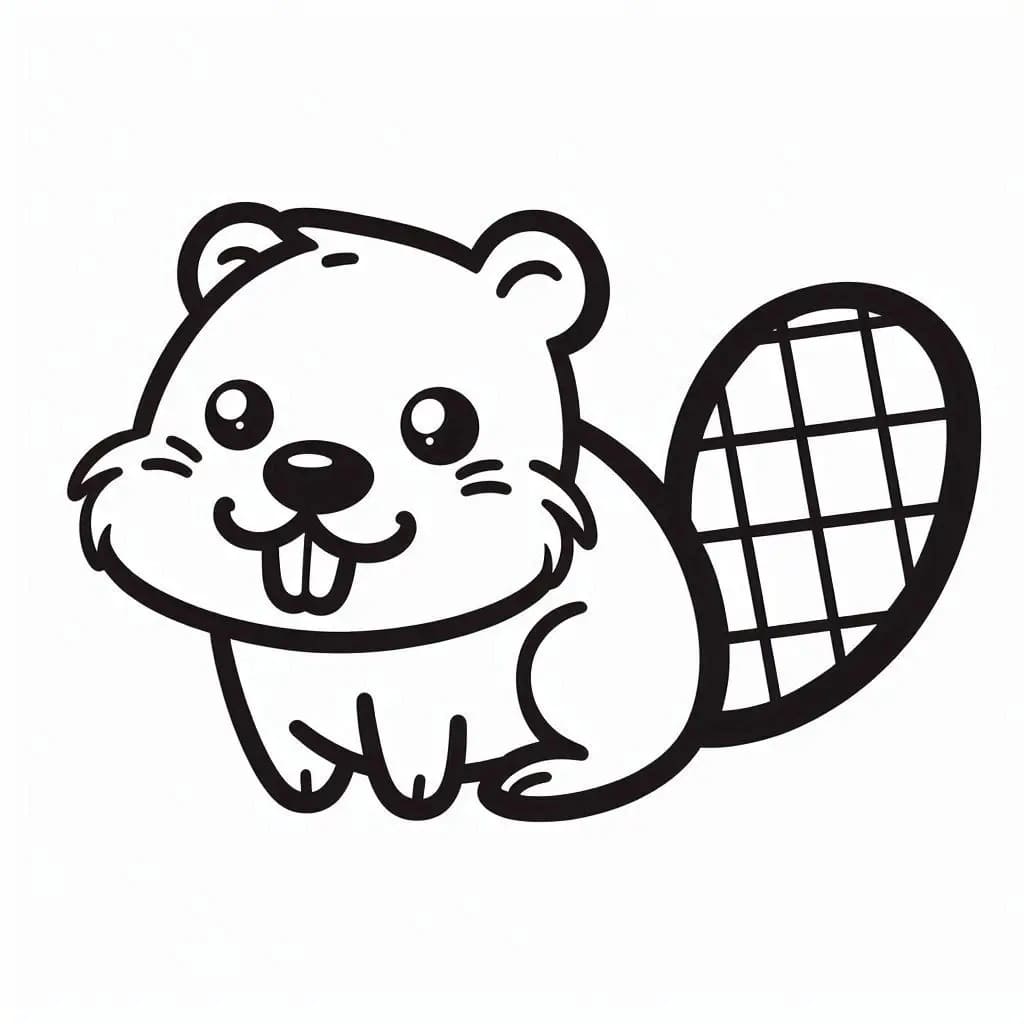 Sevimli Kawaii Kunduz Boyama Sayfası