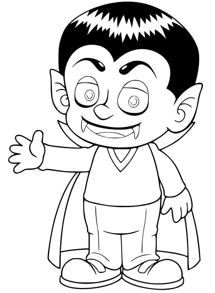 Sevimli Vampir Boyama Sayfası