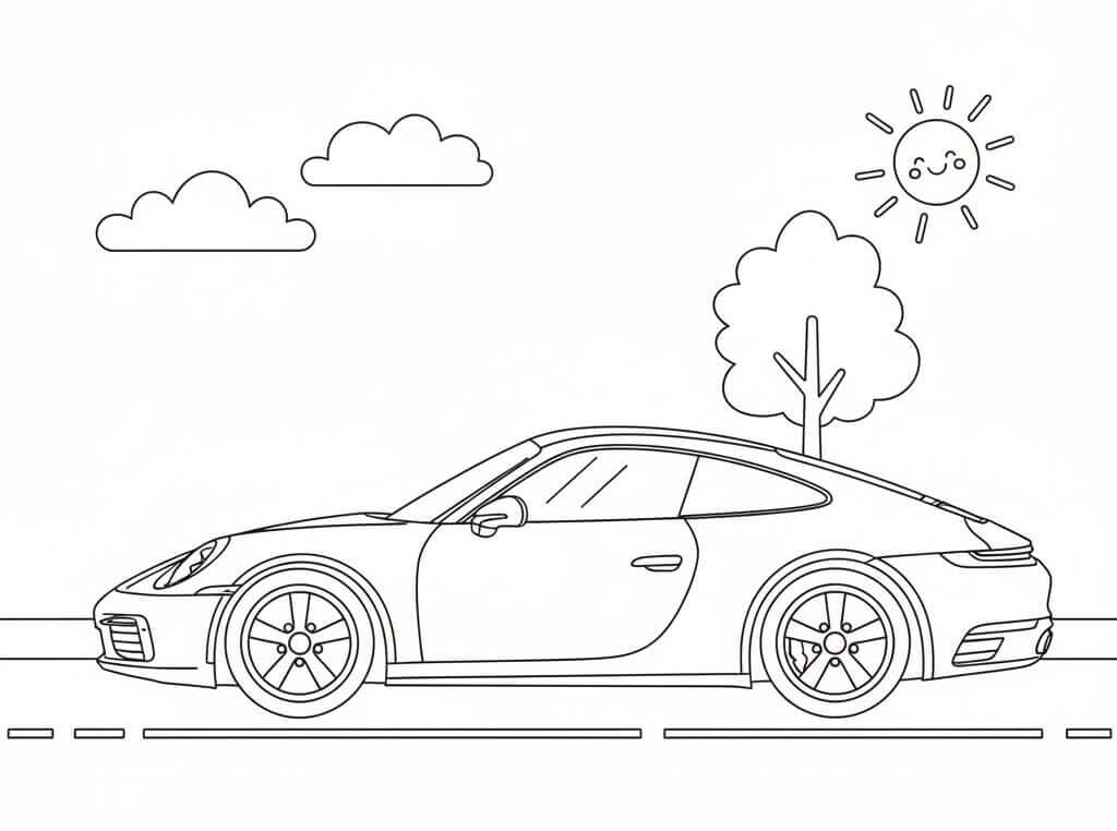 Sıradan Porsche Boyama Sayfası