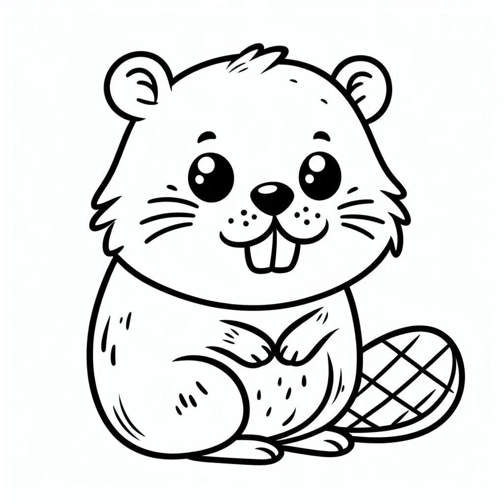 Tatlı Kunduz Boyama Sayfası