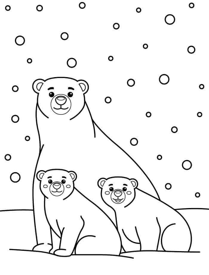 Tatlı Kutup Ayısı Boyama Sayfası