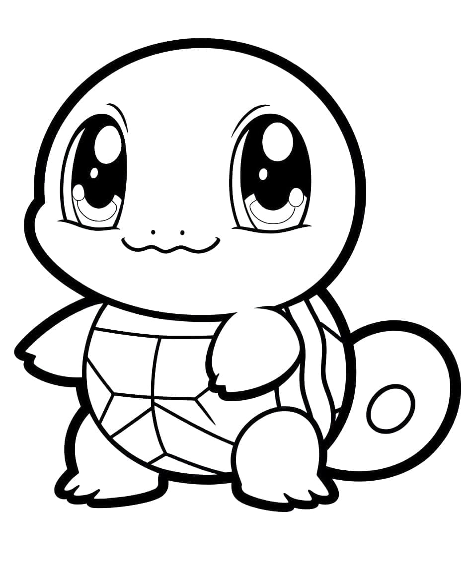 Tatlı Squirtle Pokemon Boyama Sayfası