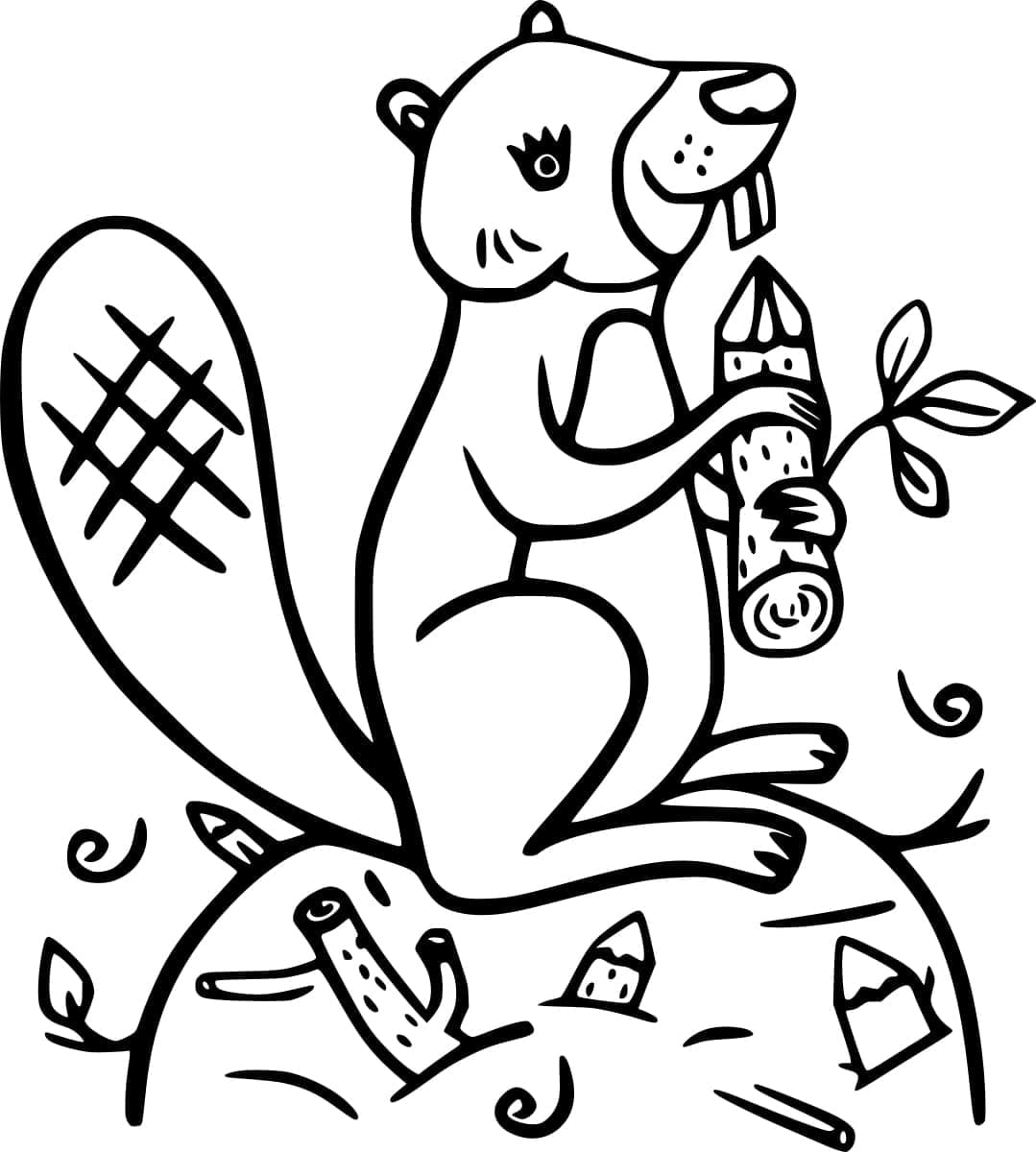 Ücretsiz Baskı Kunduz Boyama Sayfası