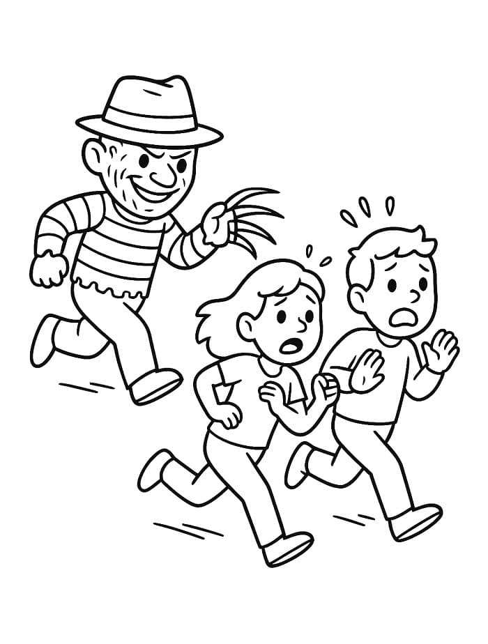 Ücretsiz Freddy Krueger Resim Boyama Sayfası