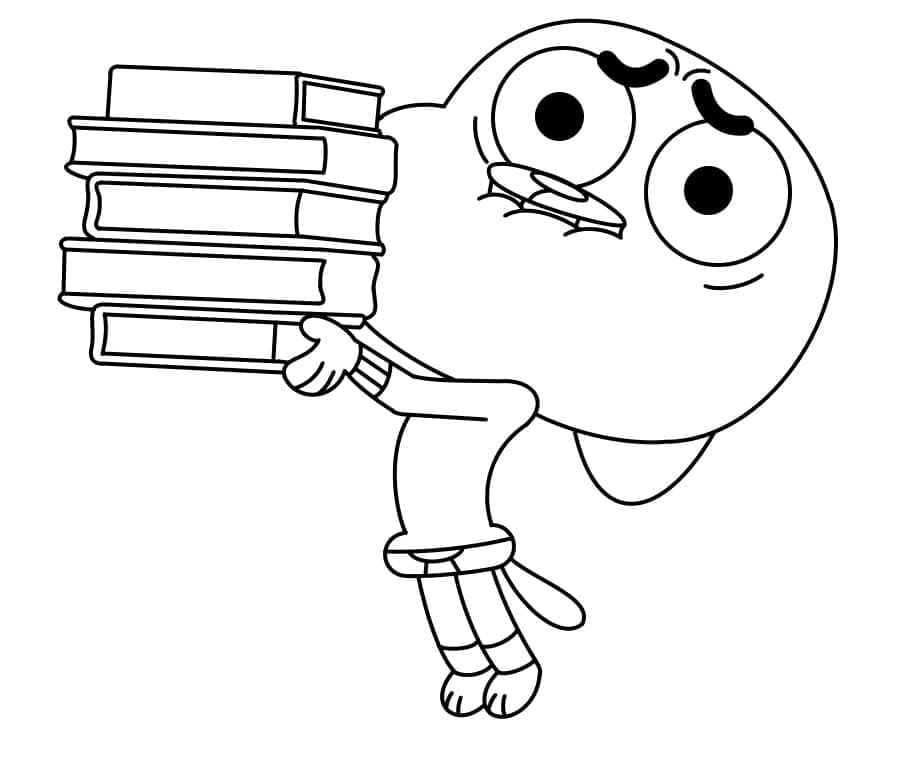 Ücretsiz Gumball Görseli Boyama Sayfası