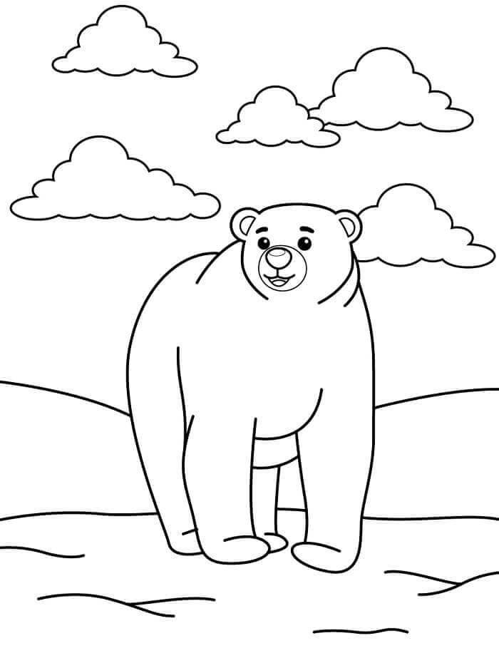 Ücretsiz Kutup Ayısı Boyama Sayfası