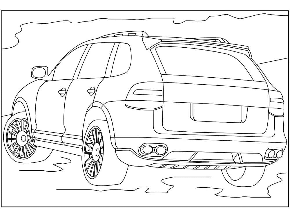 Ücretsiz Porsche Çocuklar İçin Boyama Sayfası