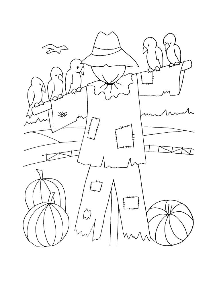 Ücretsiz Yazdırılabilir Korkuluk Boyama Sayfası