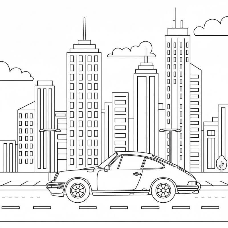 Ücretsiz Yazdırılabilir Porsche Boyama Sayfası