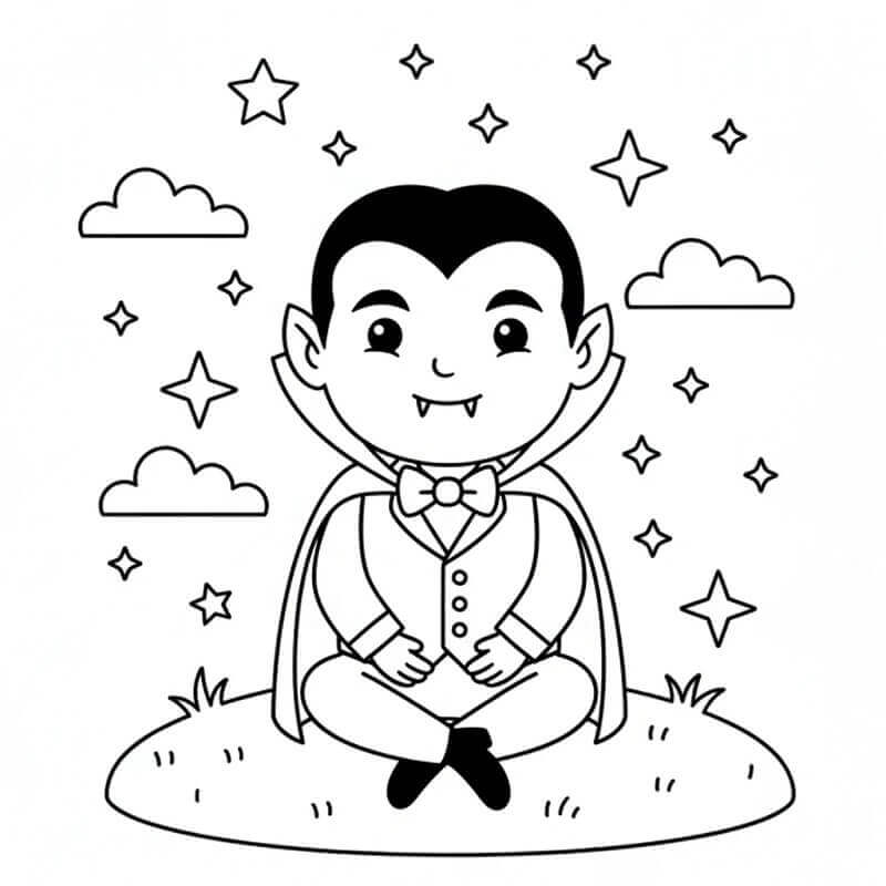 Ücretsiz Yazdırılabilir Vampir Boyama Sayfası