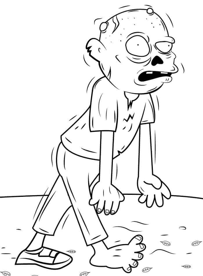 Ücretsiz Zombi Görseli Boyama Sayfası