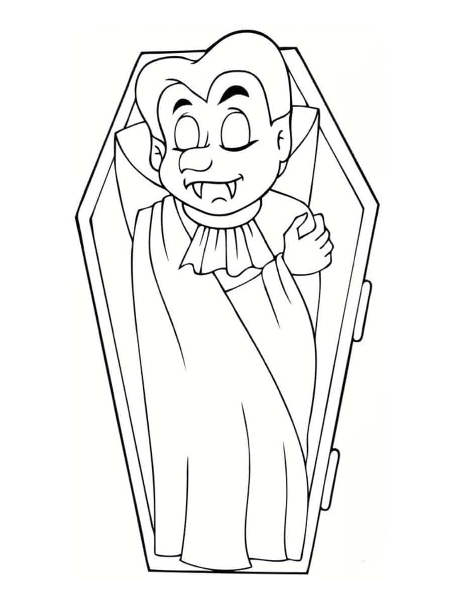 Vampir 3 Yaş Çocuklar İçin Boyama Sayfası