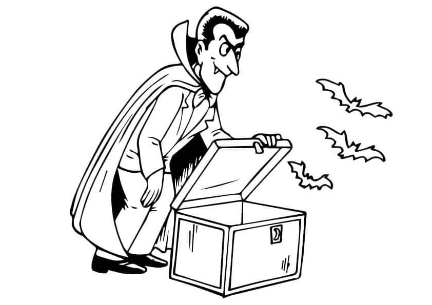 Vampir Cadılar Bayramı Boyama Sayfası