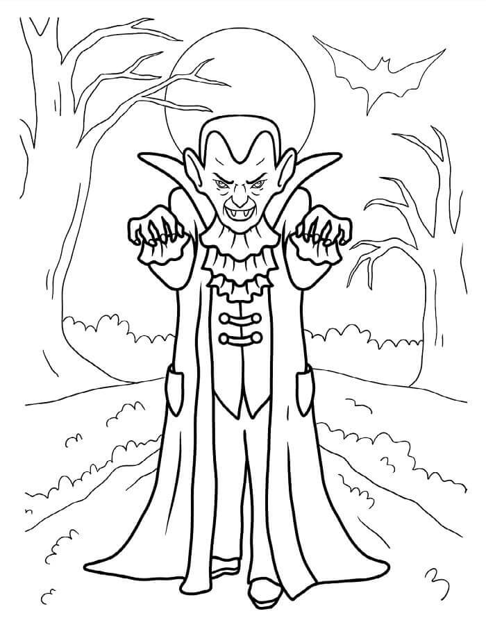 Vampir Çocuklar İçin Boyama Sayfası