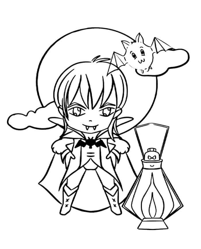 Vampir Renklendir Boyama Sayfası