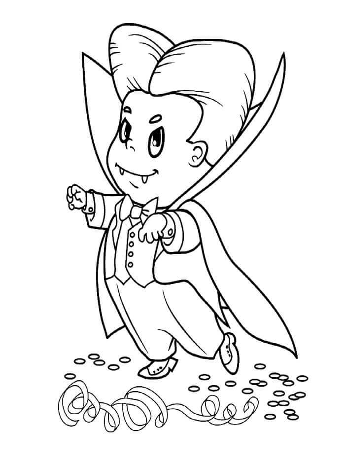 Vampir Ücretsiz Çocuklar İçin Boyama Sayfası