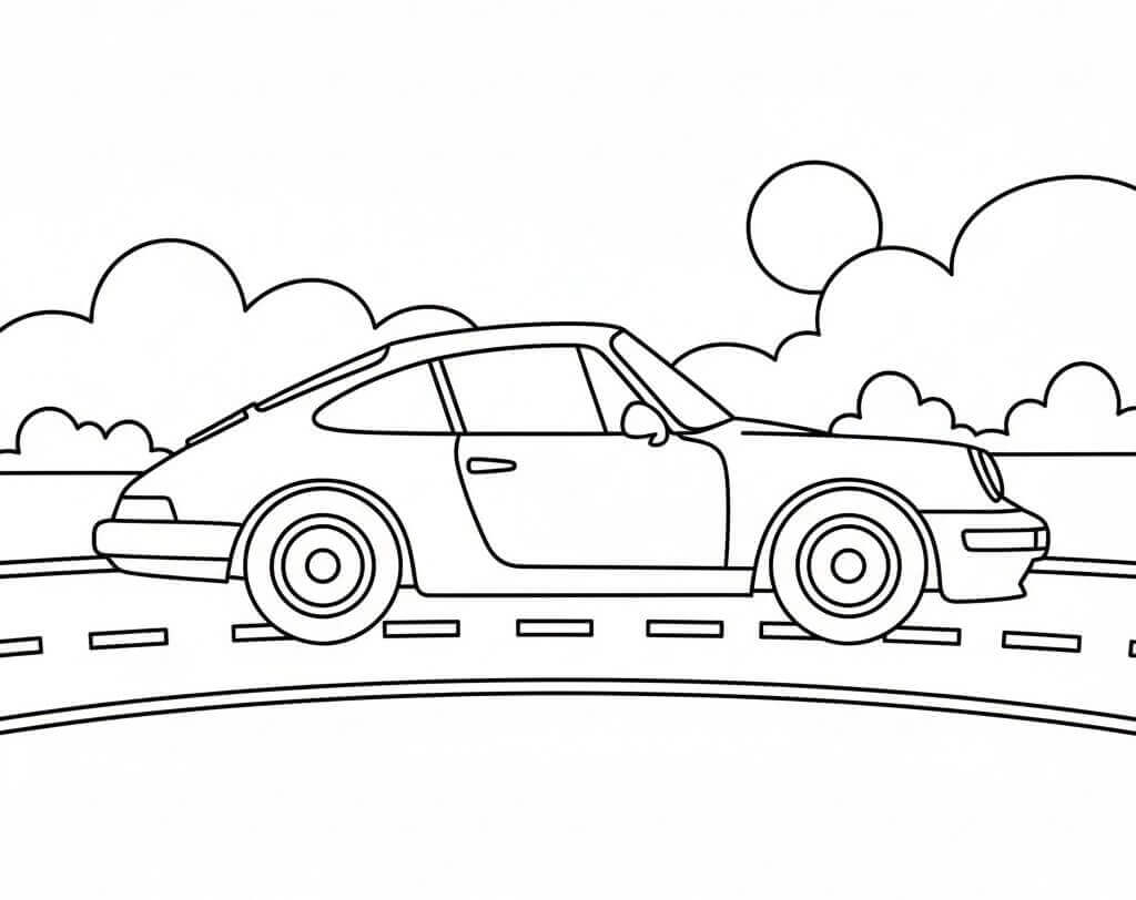 Yazdır Porsche Boyama Sayfası