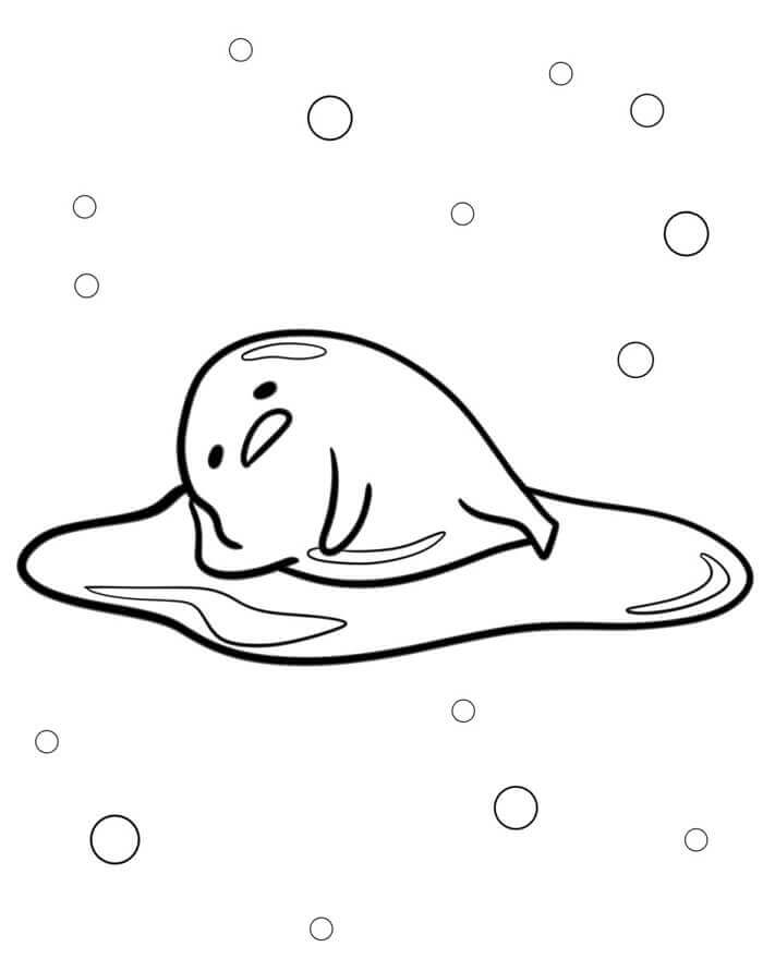 Yazdırılabilir Bedava Gudetama Boyama Sayfası