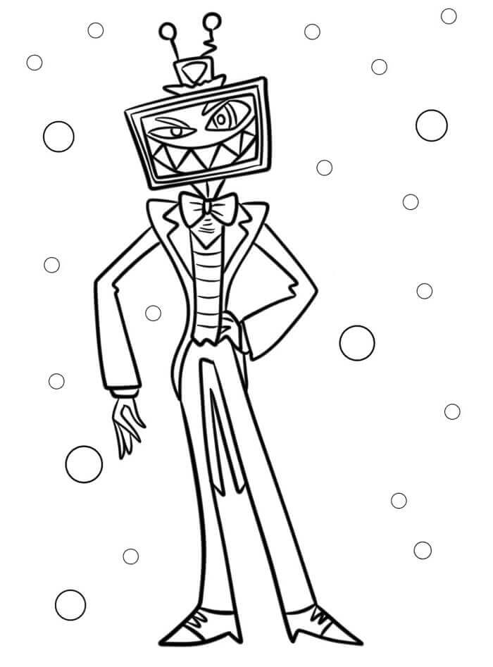 Yazdırılabilir Bedava Hazbin Hotel Boyama Sayfası