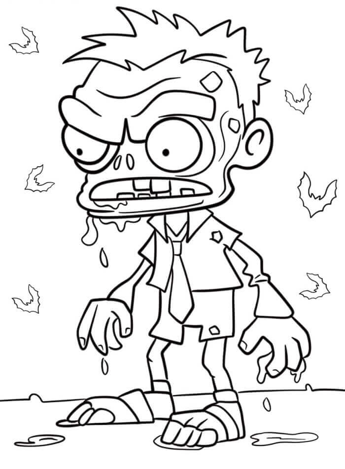 Yazdırılabilir Bedava Zombi Boyama Sayfası