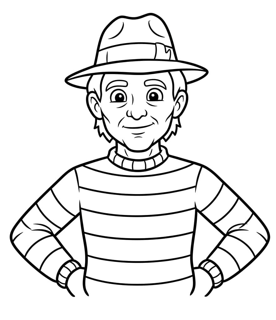 Yazdırılabilir Freddy Krueger Bedava Boyama Sayfası