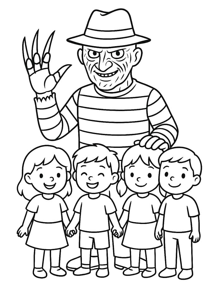 Yazdırılabilir Freddy Krueger Çocuklar İçin Boyama Sayfası