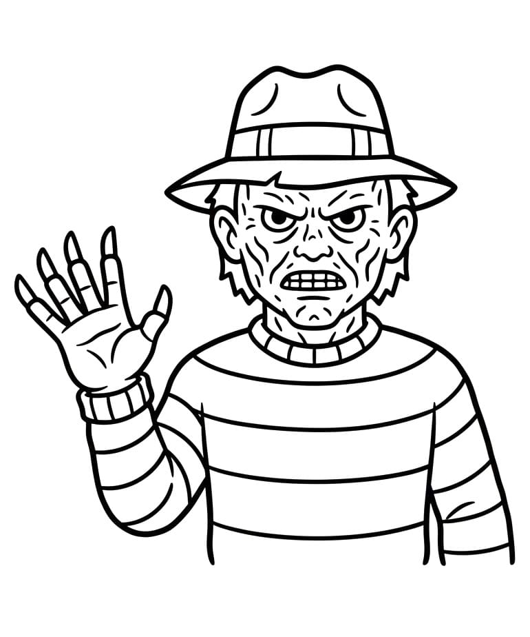 Yazdırılabilir Freddy Krueger Resim Boyama Sayfası