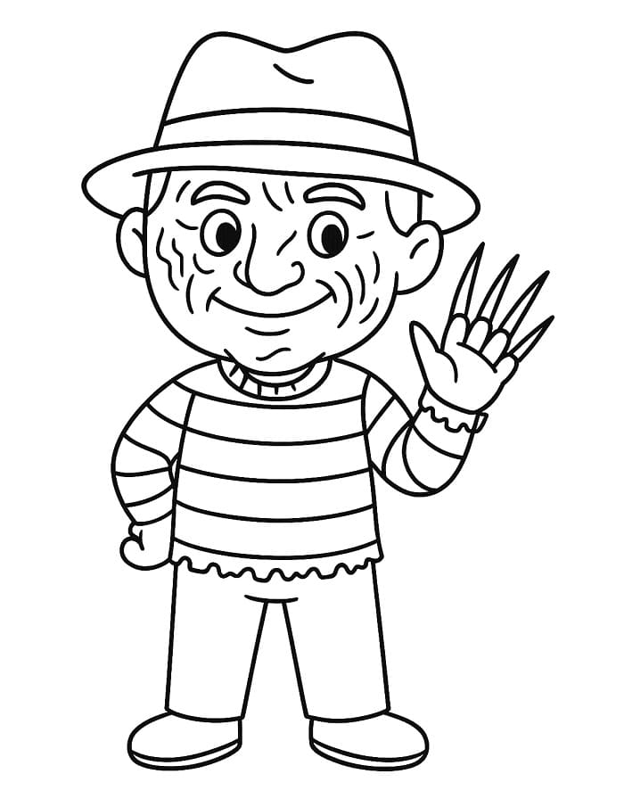 Yazdırılabilir Freddy Krueger Boyama Sayfası