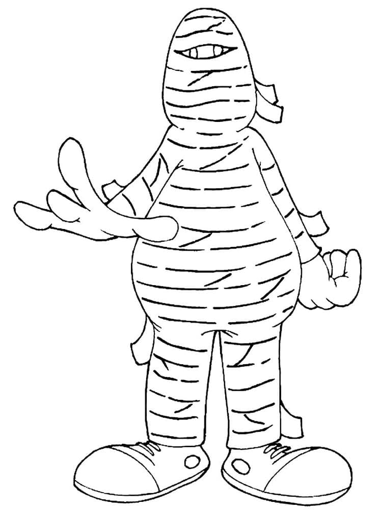 Yazdırılabilir Mumya Görsel Boyama Sayfası