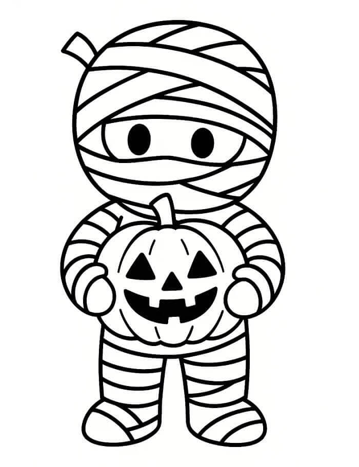 Yazdırılabilir Mumya Boyama Sayfası