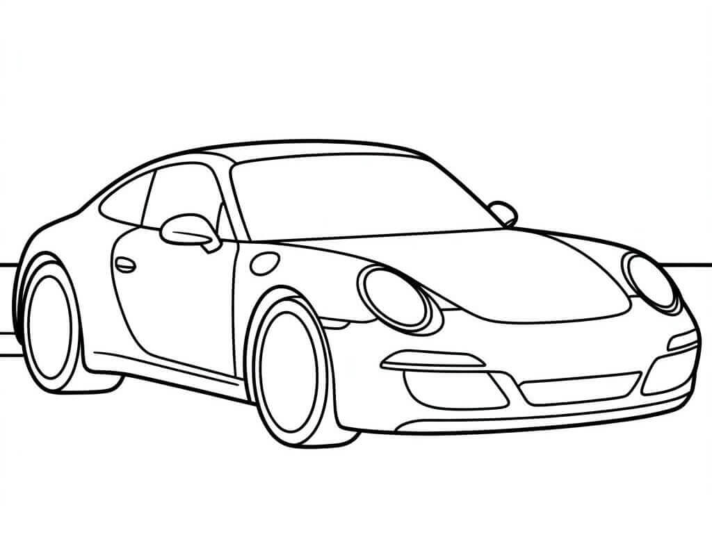 Yazdırılabilir Porsche Boyama Sayfası