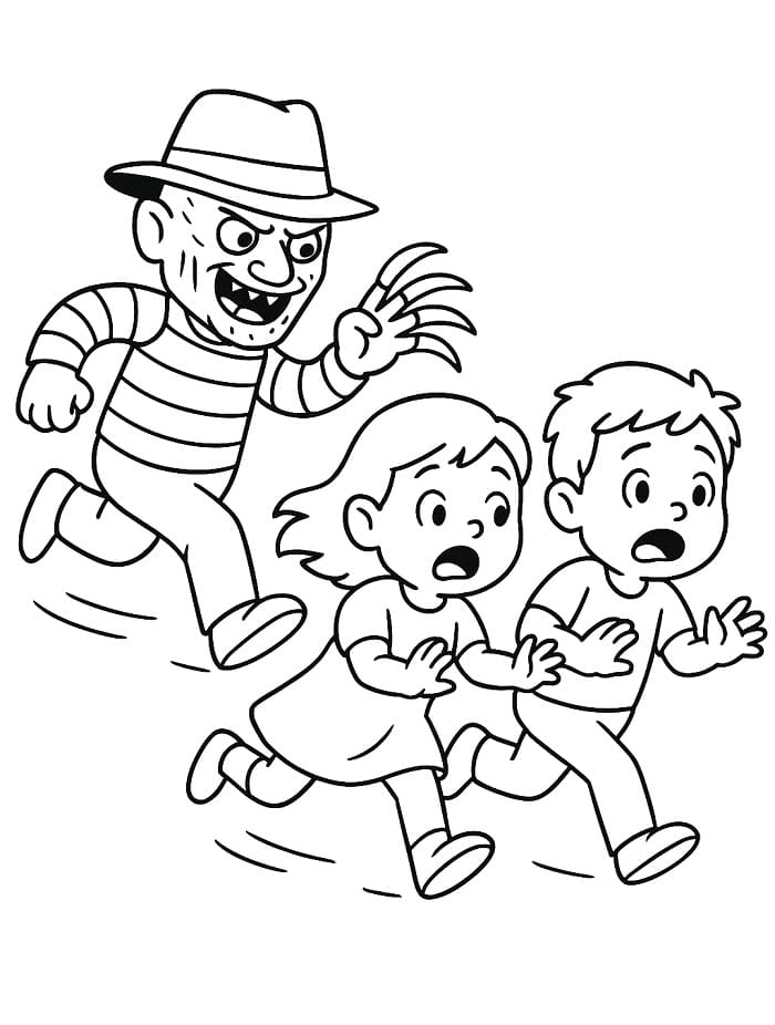 Yazdırılabilir Ücretsiz Freddy Krueger Boyama Sayfası