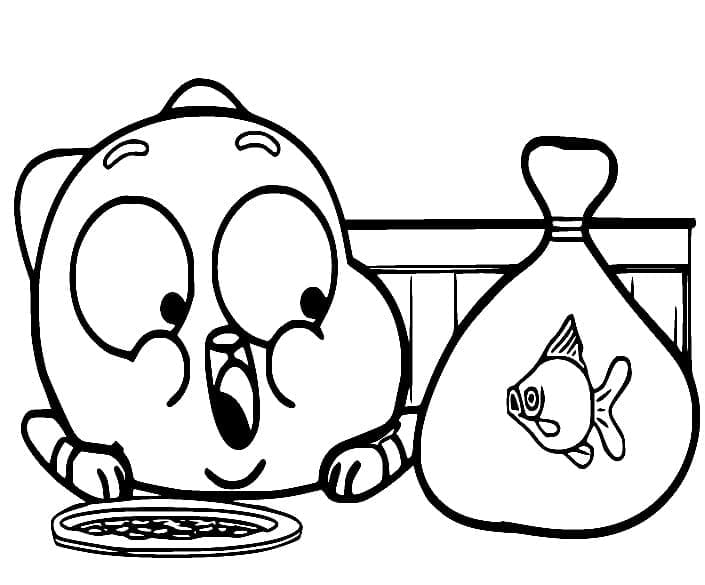 Yazdırılabilir Ücretsiz Gumball Boyama Sayfası