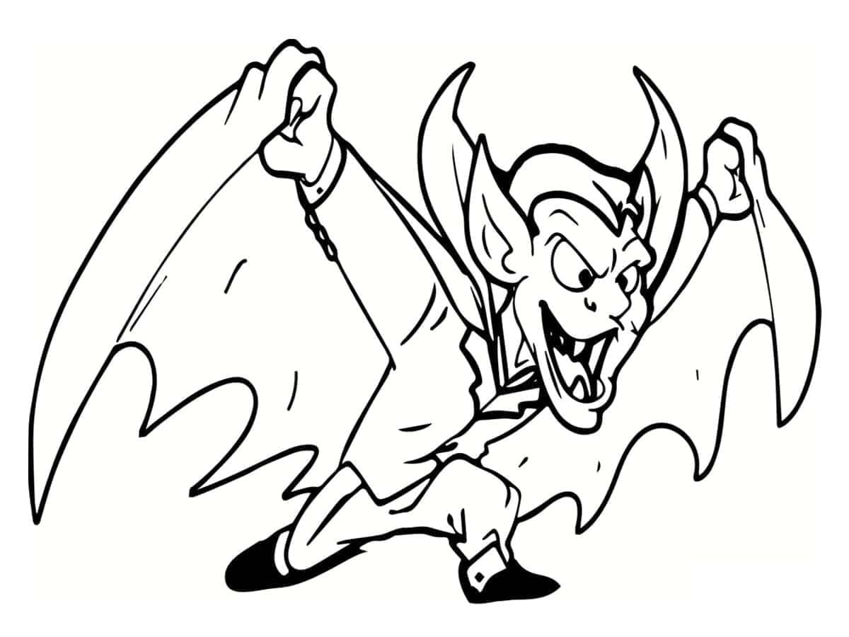 Yazdırılabilir Vampir Görsel Boyama Sayfası