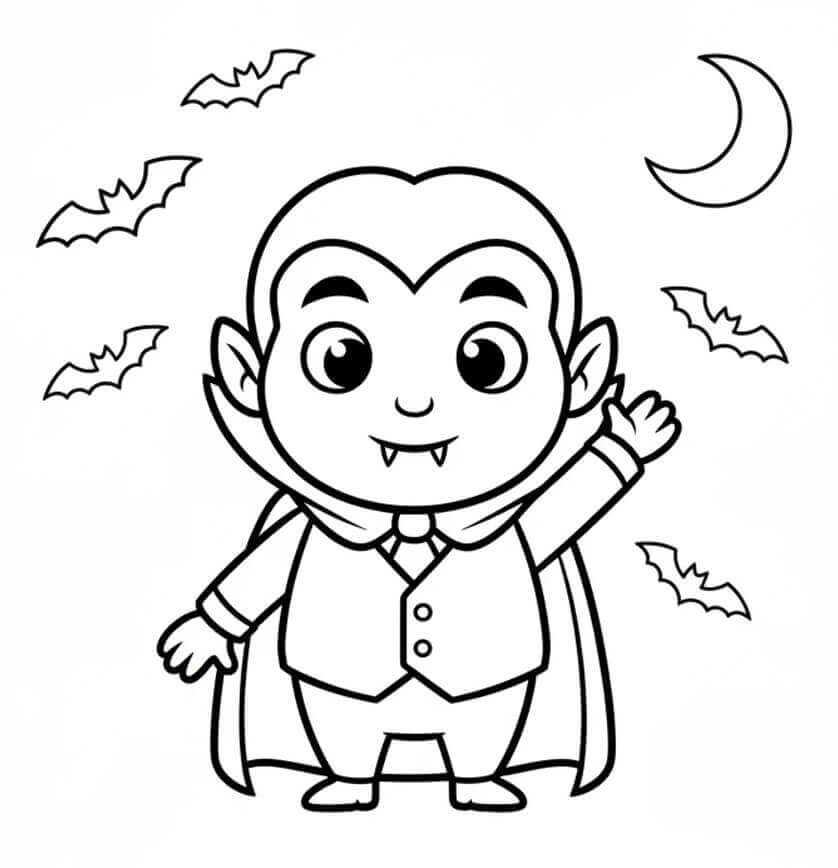 Yazdırılabilir Vampir Boyama Sayfası